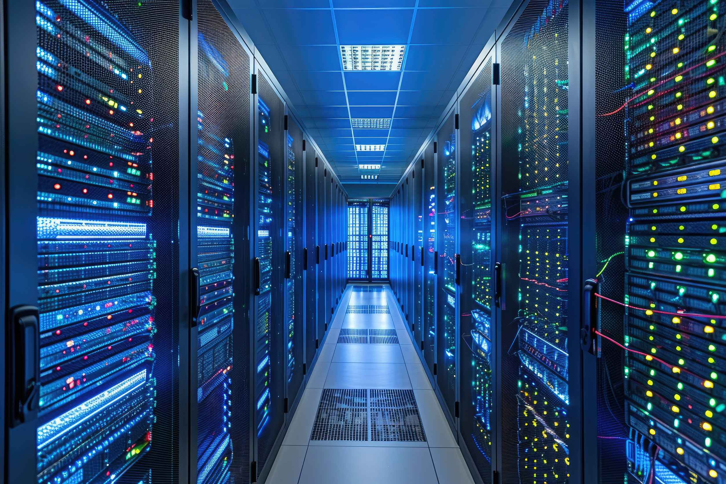 Database server racks in secure data centre